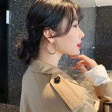 Hip-Hop Metal Circle Hoop Earrings For Woman Temperament Jewelry
