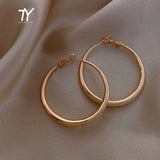 Hip-Hop Metal Circle Hoop Earrings For Woman Temperament Jewelry