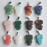 12pcs Natural Stone Mixed Angel Charms Pendants for Jewelry Making