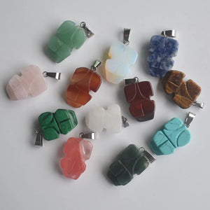 12pcs Natural Stone Mixed Angel Charms Pendants for Jewelry Making
