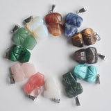 12pcs Natural Stone Mixed Angel Charms Pendants for Jewelry Making