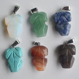 12pcs Natural Stone Mixed Angel Charms Pendants for Jewelry Making