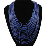 Multilayer Rope Choker Bib Statement Necklace for Women