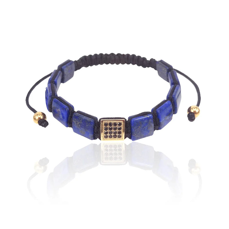 Square Bracelets Street Zircon & Lapis Lazuli Turquoises Bracelets