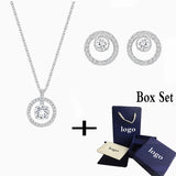 Crystal Lavender Circular Shape Necklace Set