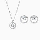 Crystal Lavender Circular Shape Necklace Set