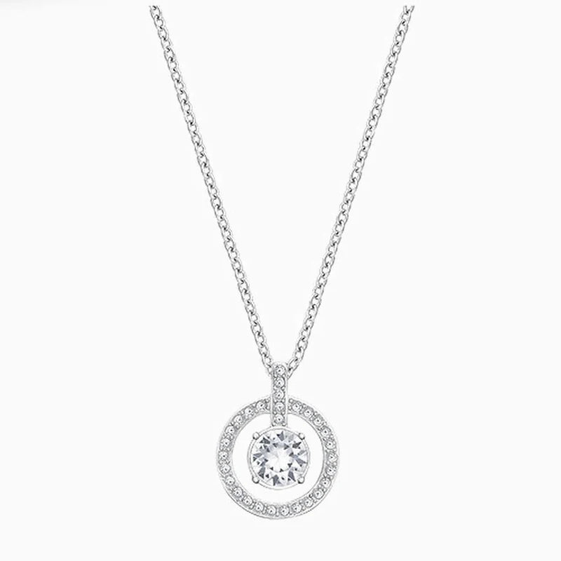 Crystal Lavender Circular Shape Necklace Set