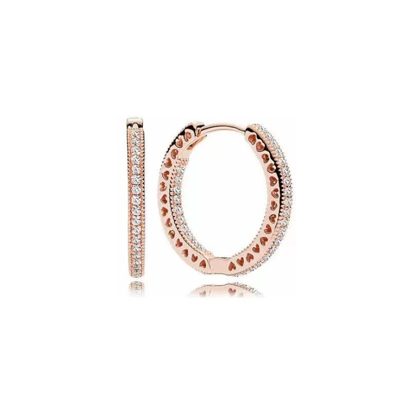 925 Silver Asymmetrical Heart Hoop Earrings