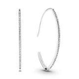 925 Silver Asymmetrical Heart Hoop Earrings