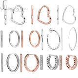 925 Silver Asymmetrical Heart Hoop Earrings