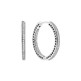 925 Silver Asymmetrical Heart Hoop Earrings