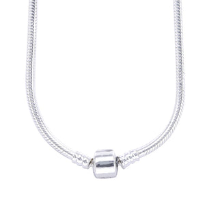 925 Silver Moments Snake Chain Necklace with Sparkling Heart