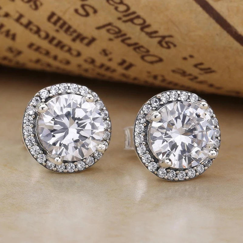 925 Silver Sparkle Crown Stud Earrings DIY Jewelry