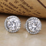 925 Silver Sparkle Crown Stud Earrings DIY Jewelry