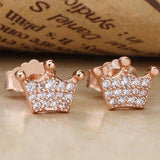 925 Silver Sparkle Crown Stud Earrings DIY Jewelry