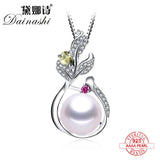 Freshwater Pearl Necklace 925 Sterling Silver Natural Pendants Fine Jewelry
