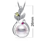 Freshwater Pearl Necklace 925 Sterling Silver Natural Pendants Fine Jewelry