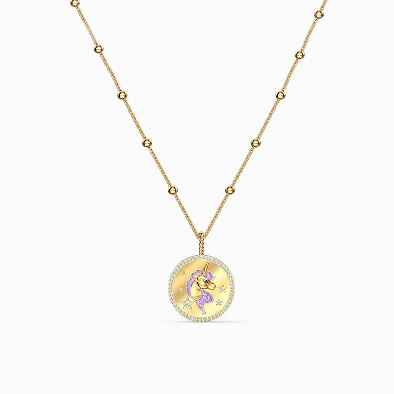 Unicorn Charm Necklace Merry Christmas Gift for Women
