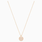 Ginger Pendant Round Shape Pave Sparkling Racket Rose Chain Necklace