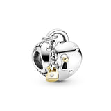 925 Silver Heart-shaped Love Lock Beads DIY Romantic Jewelry Gift