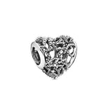 925 Silver Heart-shaped Beads For DIY Jewelry Making
