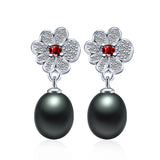 925 Silver Earrings Natural Freshwater Pearl Wedding