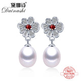 925 Silver Earrings Natural Freshwater Pearl Wedding