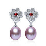 925 Silver Earrings Natural Freshwater Pearl Wedding