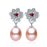 925 Silver Earrings Natural Freshwater Pearl Wedding