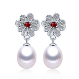 925 Silver Earrings Natural Freshwater Pearl Wedding