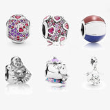 925 Sterling Silver Asymmetric Heart Love Charm Bead for Girlfriend