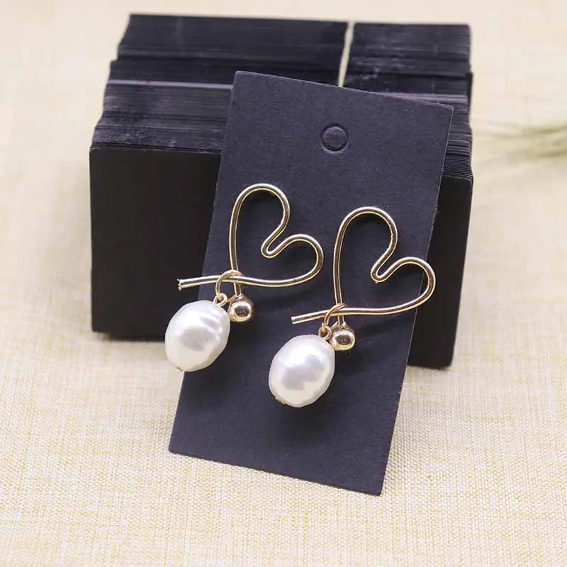 100pcs +100opp bags Earring Cards 45x80mm Cut Nice