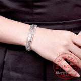 Ethnic Hollow Flowers Bangles 925 Sterling Silver Indian Jewelry