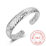 Ethnic Hollow Flowers Bangles 925 Sterling Silver Indian Jewelry
