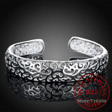 Ethnic Hollow Flowers Bangles 925 Sterling Silver Indian Jewelry