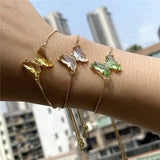 Crystal Butterfly Zircon Bracelet Copper Jewelry