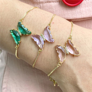 Crystal Butterfly Zircon Bracelet Copper Jewelry