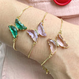 Crystal Butterfly Zircon Bracelet Copper Jewelry