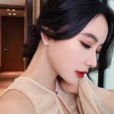 Simulated-pearl Little Bee Stud Earrings For Women