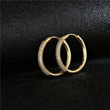 AAA+ CZ Wedding Earrings Round Hoop for Women