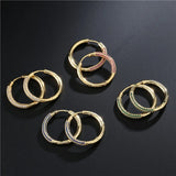 AAA+ CZ Wedding Earrings Round Hoop for Women