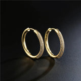 AAA+ CZ Wedding Earrings Round Hoop for Women