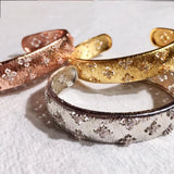 High Rose Silver Bangle Bracelet for Women