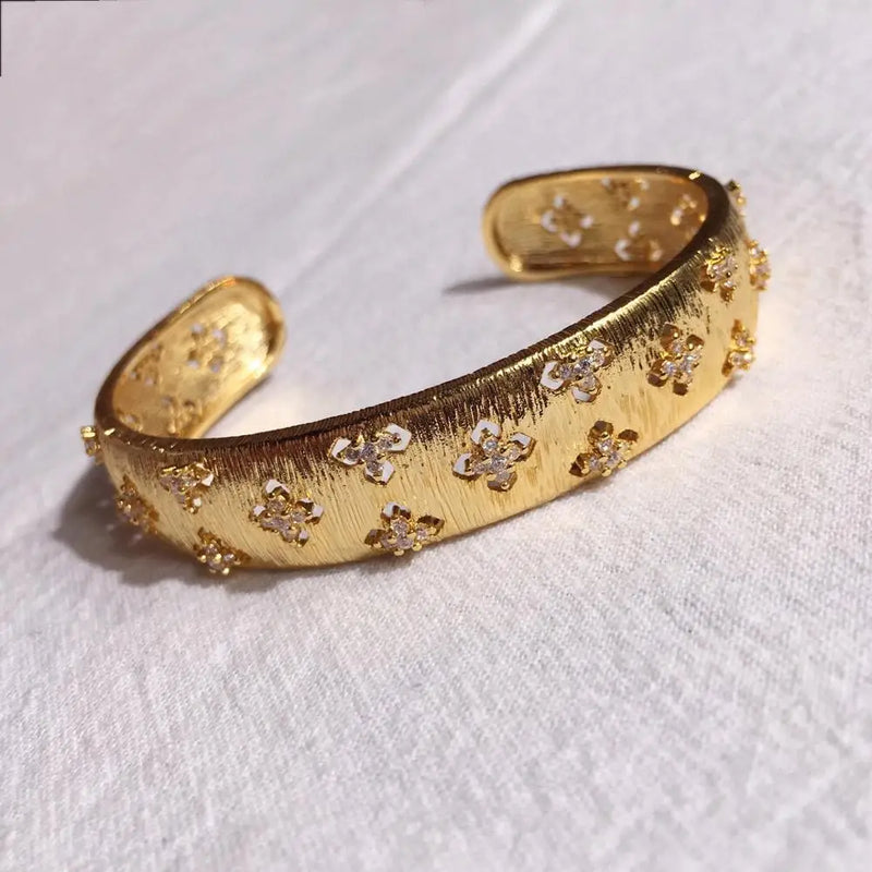 High Rose Silver Bangle Bracelet for Women