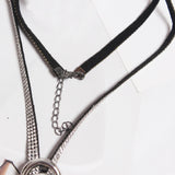 Crystal Metal Chain Pendant Necklace All-match Charm Nekclace