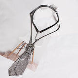 Crystal Metal Chain Pendant Necklace All-match Charm Nekclace