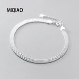 925 Silver Women's Beads Chain Anklet Sandals Foot Jewelry