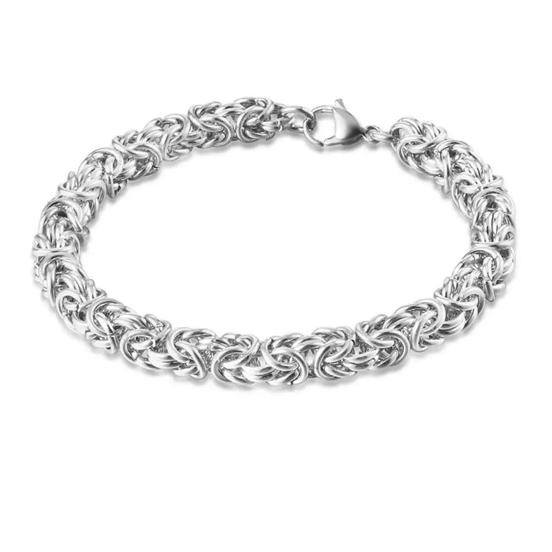 Men's 8mm Stainless Steel Silver Bracelet