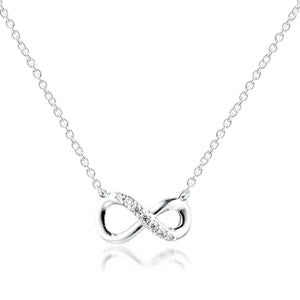 Mother's Infinity Collier Necklace Choker Pendant 925 Sterling Silver Jewelry