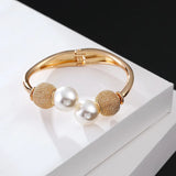 Freshwater Pearls 2 Round Shape Metal Beads Bracelets